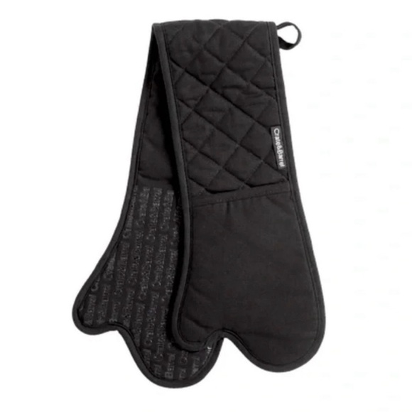 Crate&Barrel Other - CRATE&BARREL NWT silicone grip double oven mitt -black -35”